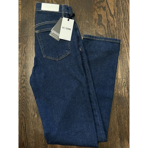 NWT RE/DONE Stretch 70s Straight Rigid Lake Blue Jeans Size 25 $265 - Picture 2 of 9